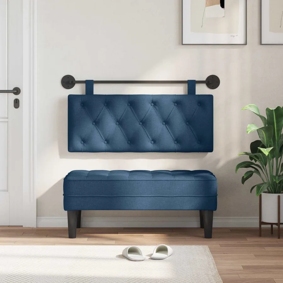 Tête de lit suspendue Bleu Tissu - 3