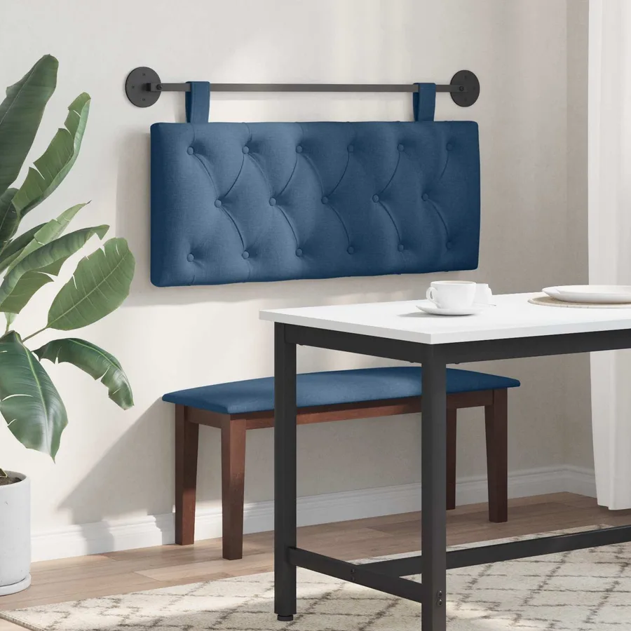 Tête de lit suspendue Bleu Tissu - 4