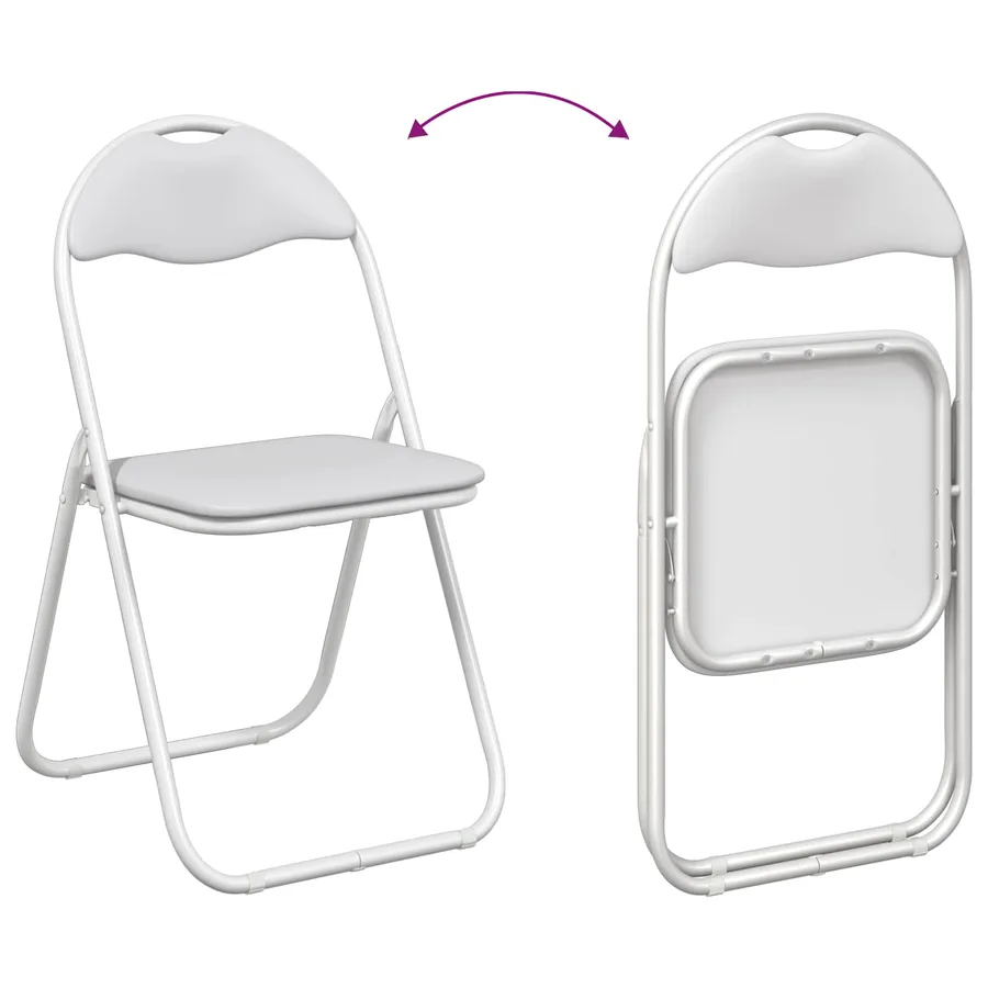 Chaise pliante 2 pcs Simili cuir Blanc 48 x 43,5 x 81 cm - 11