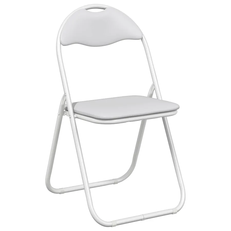 Chaise pliante 2 pcs Simili cuir Blanc 48 x 43,5 x 81 cm - 4