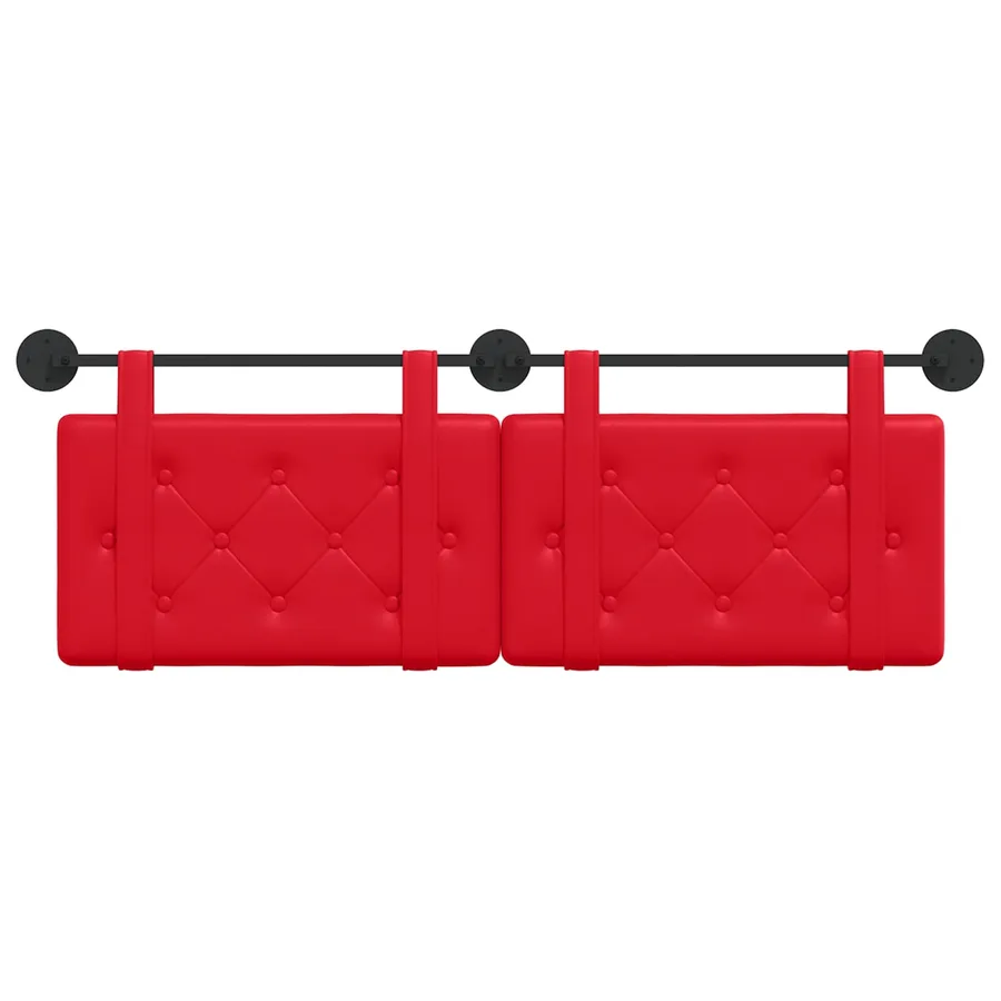 Tête de lit suspendue Rouge Simili cuir - 5