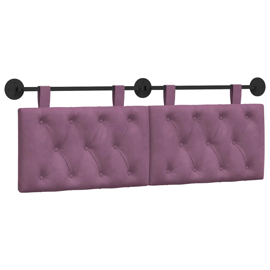 Tête de lit suspendue Avec lumière LED Pourpre Velours - 2