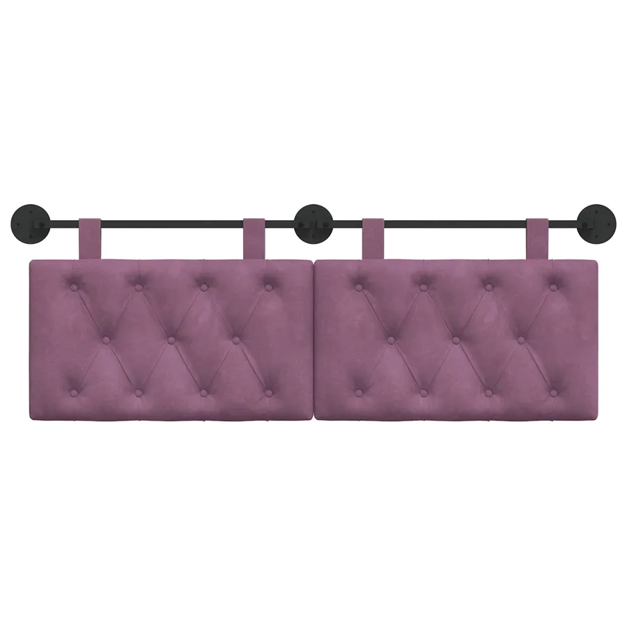 Tête de lit suspendue Avec lumière LED Pourpre Velours - 5