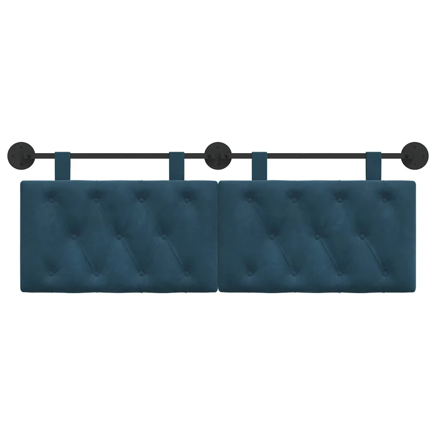 Tête de lit suspendue Avec lumière LED Bleu Velours - 5