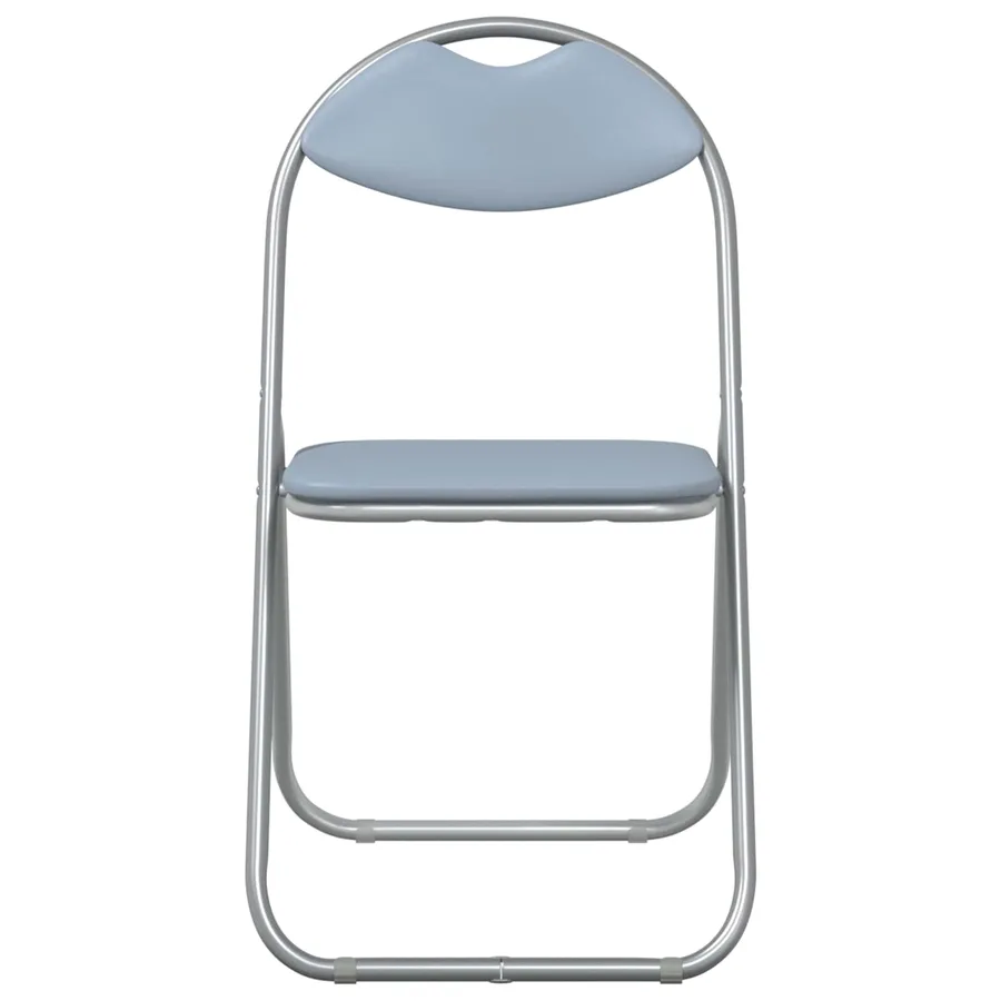 Chaise pliante 2 pcs Gris 48 x 43,5 x 81 cm Simili cuir - 5