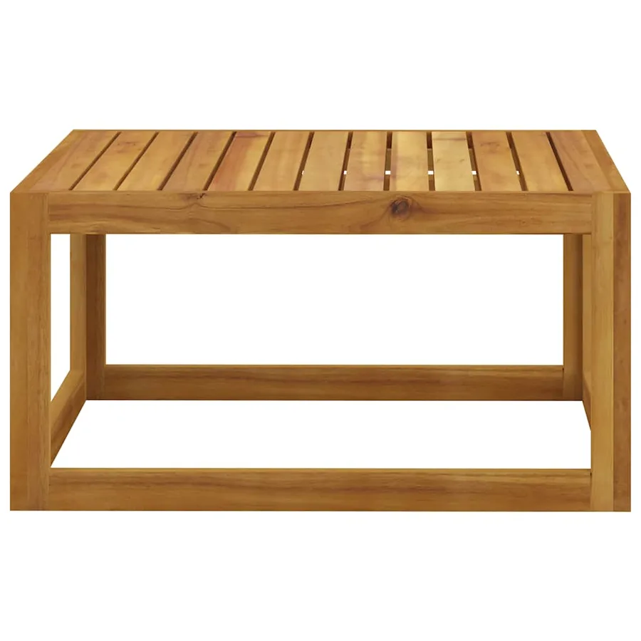 Salon de jardin 6 pcs avec coussin Crème Bois d'acacia solide - 17
