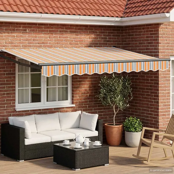Store rétractable manuel avec LEDs 3,5 x 2,5 m