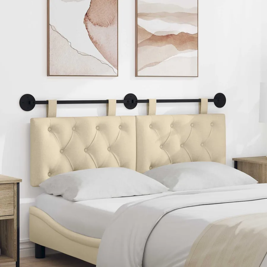 Tête de lit suspendue Crème Tissu