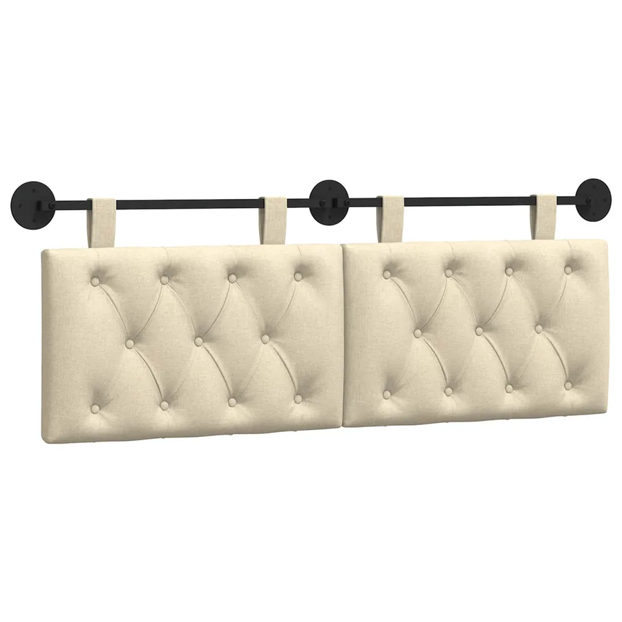 Tête de lit suspendue Crème Tissu - 2