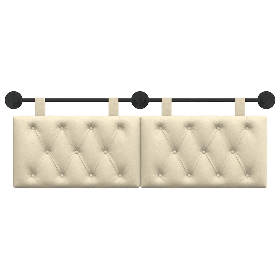 Tête de lit suspendue Crème Tissu - 5