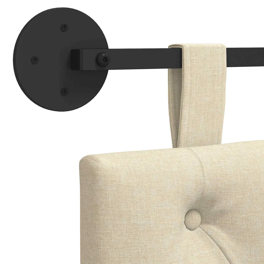 Tête de lit suspendue Crème Tissu - 9