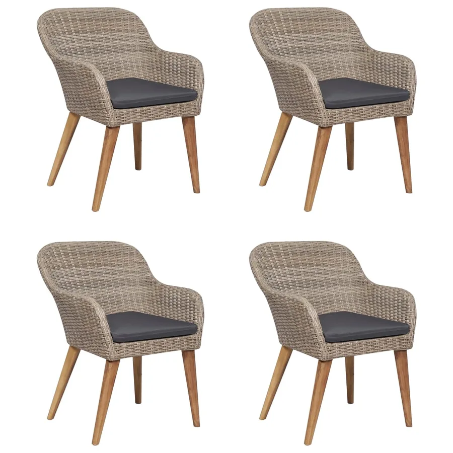 Ensemble à manger de jardin 5 pcs Marron - 5