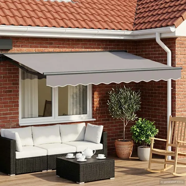 Cadre de store rétractable électrique Anthracite 3,5 x 2,5 m