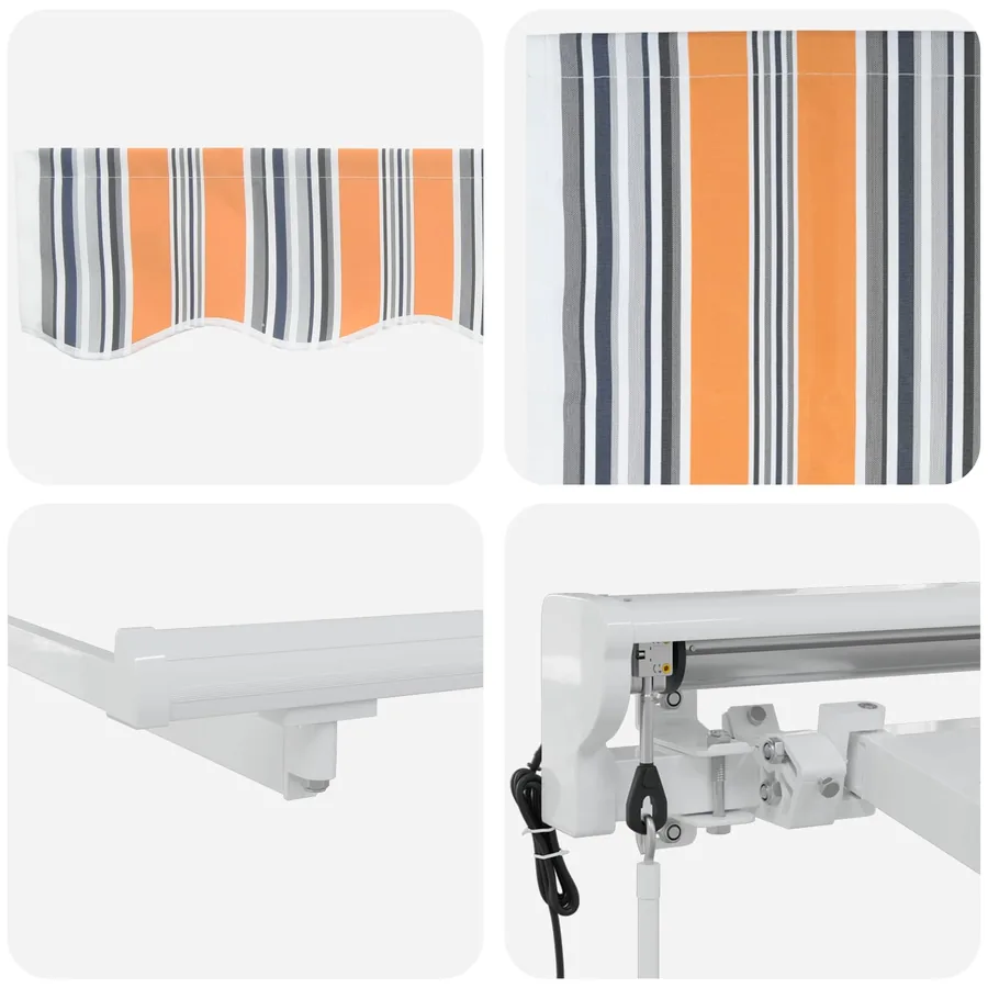 Auvent rétractable électrique Bleu, Orange, Blanc 3,5 x 2,5 m - 7