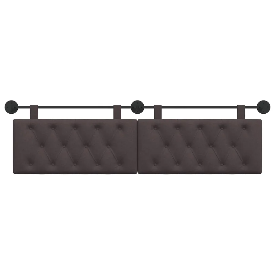 Tête de lit suspendue Marron foncé Tissu - 5