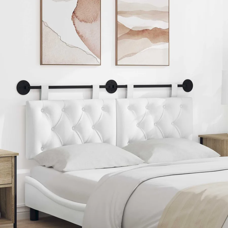 Tête de lit suspendue Blanc Tissu