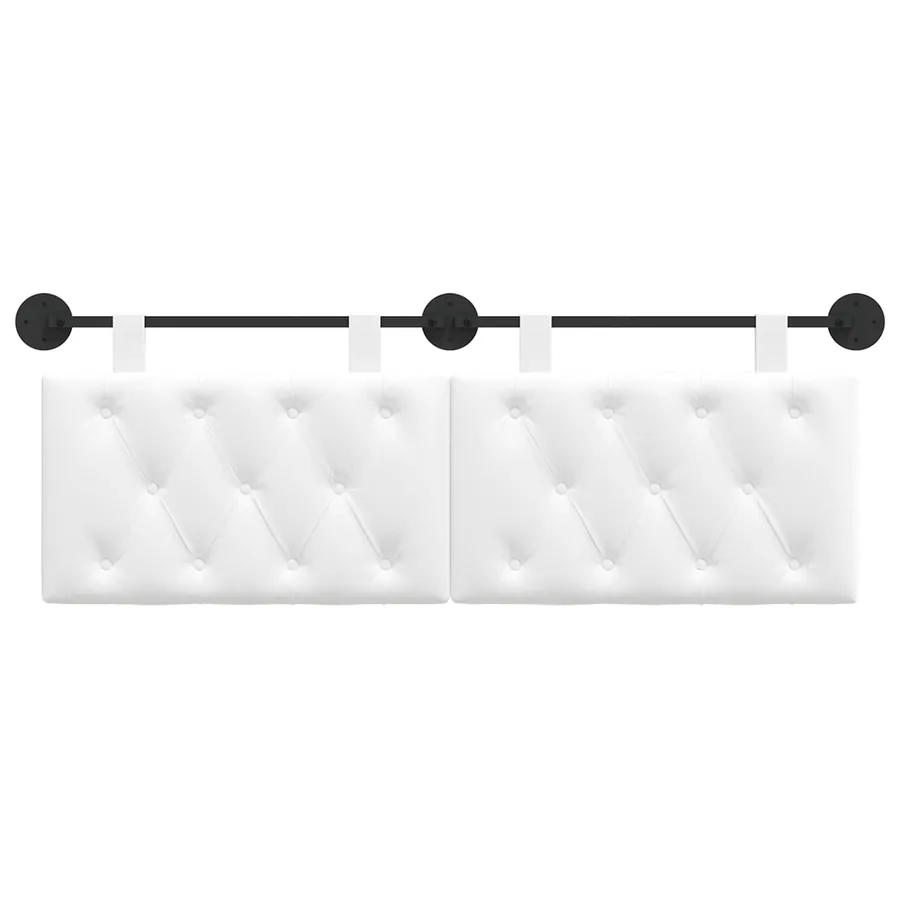 Tête de lit suspendue Blanc Tissu - 5