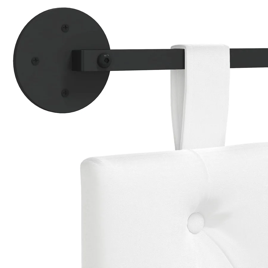 Tête de lit suspendue Blanc Tissu - 9