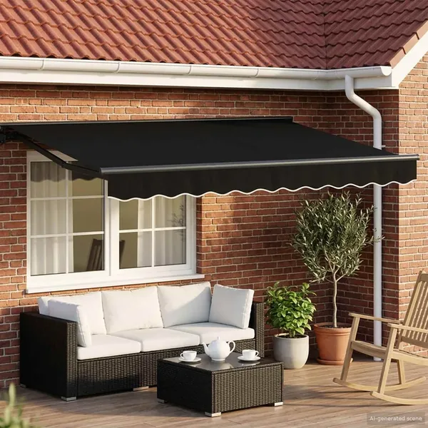Auvent rétractable électrique Noir et anthracite 3,5 x 2,5 m