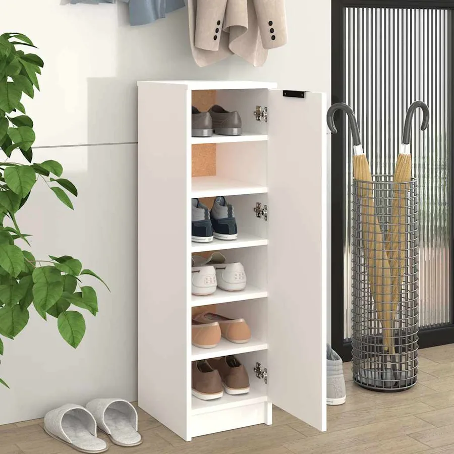 Armoire à chaussures Blanc 30x35x100 cm Bois d'ingénierie - 3