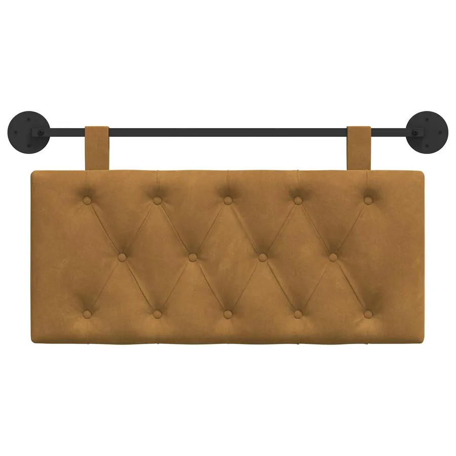 Tête de lit suspendue Avec lumière LED Marron Velours - 5