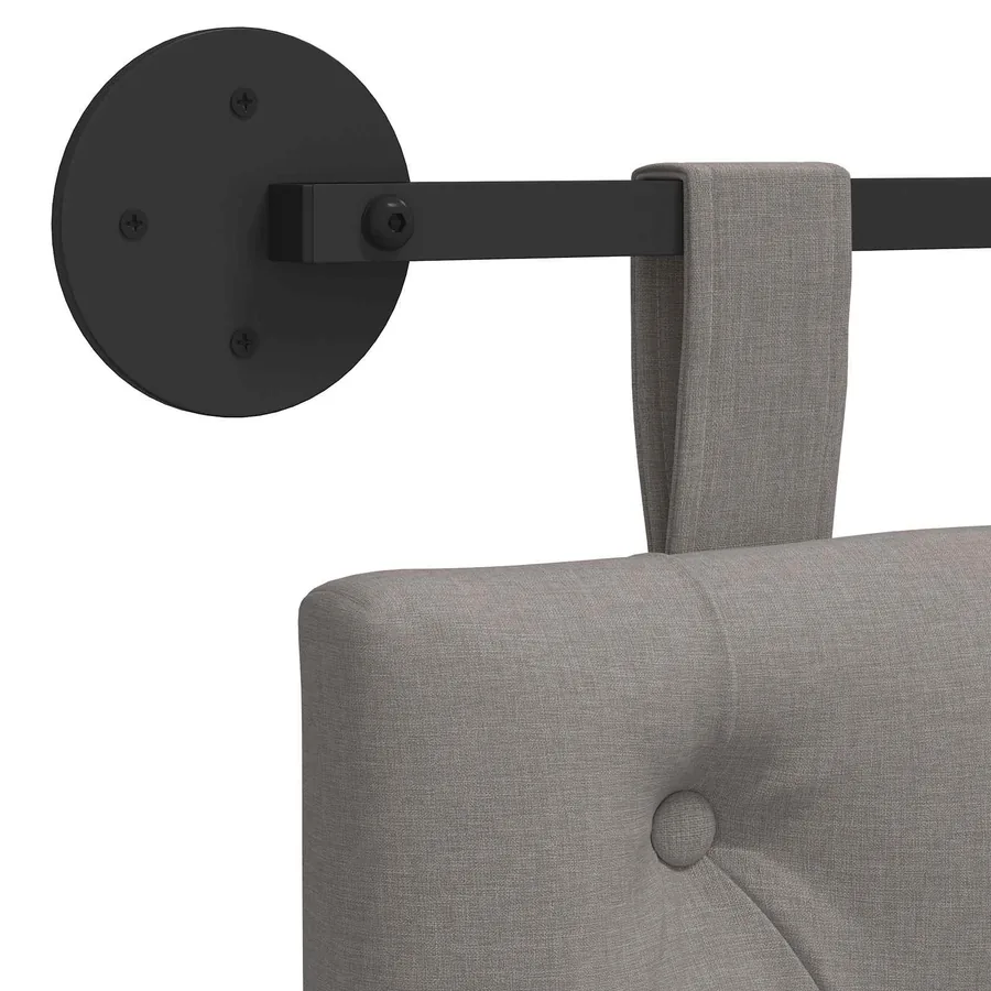 Tête de lit suspendue Taupe Tissu - 9