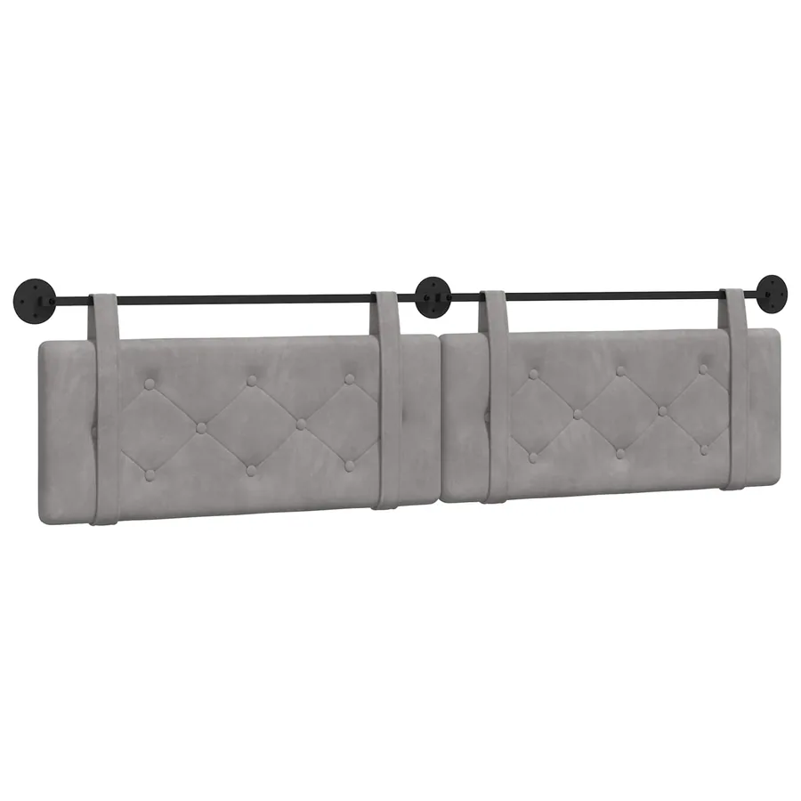 Tête de lit suspendue Gris clair Velours - 2