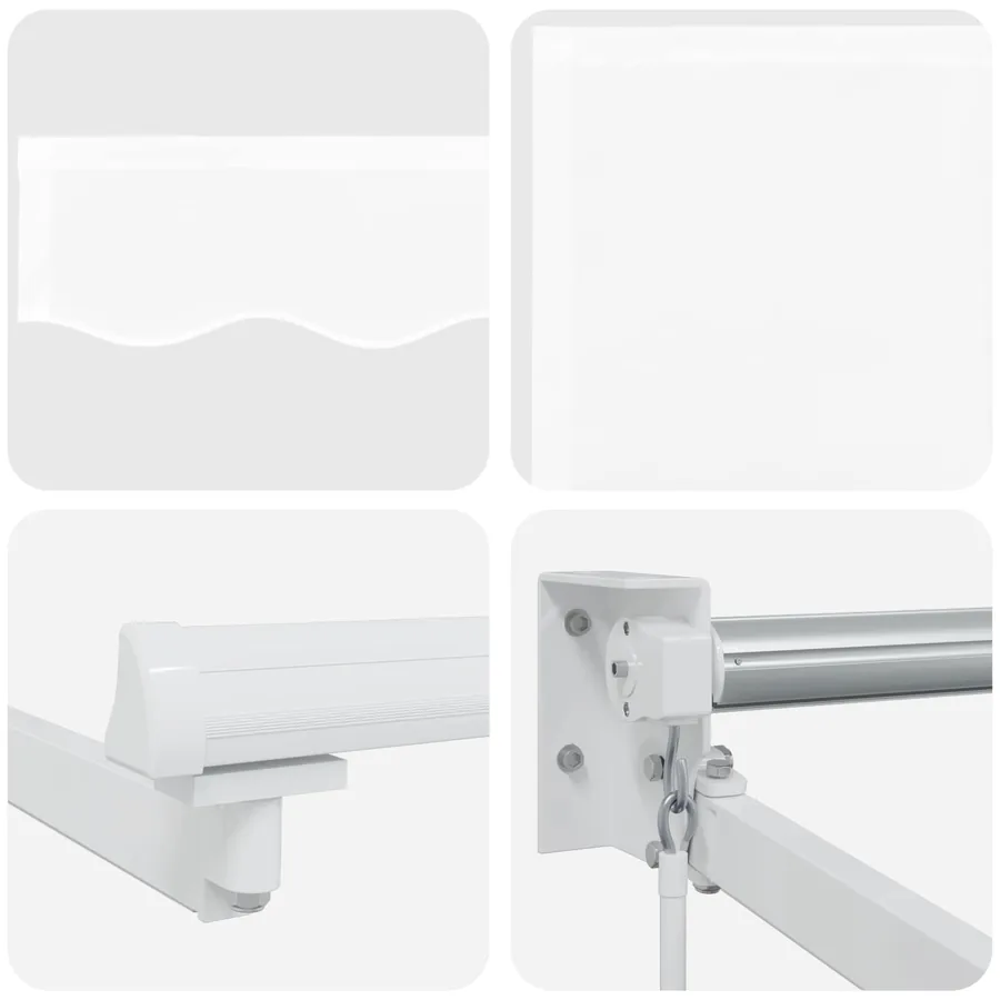 Store rétractable manuel avec LEDs Blanc 4 × 3 m - 9