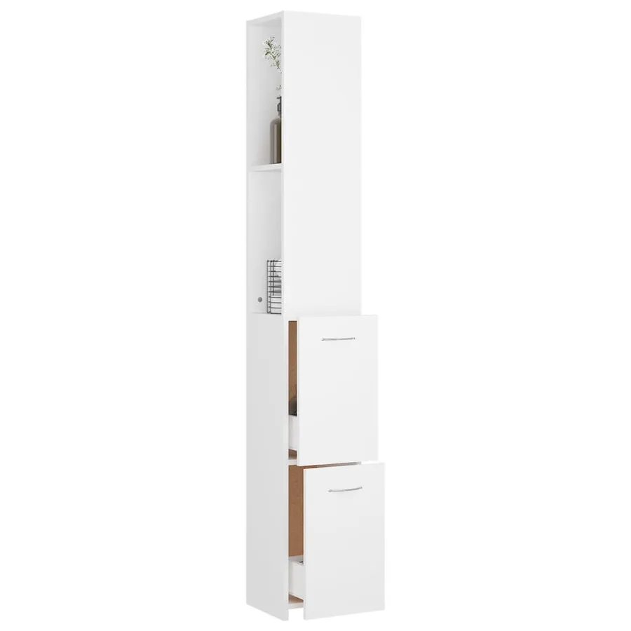 Bathroom cabinet white 25x26.5x170 cm engineered wood - 7