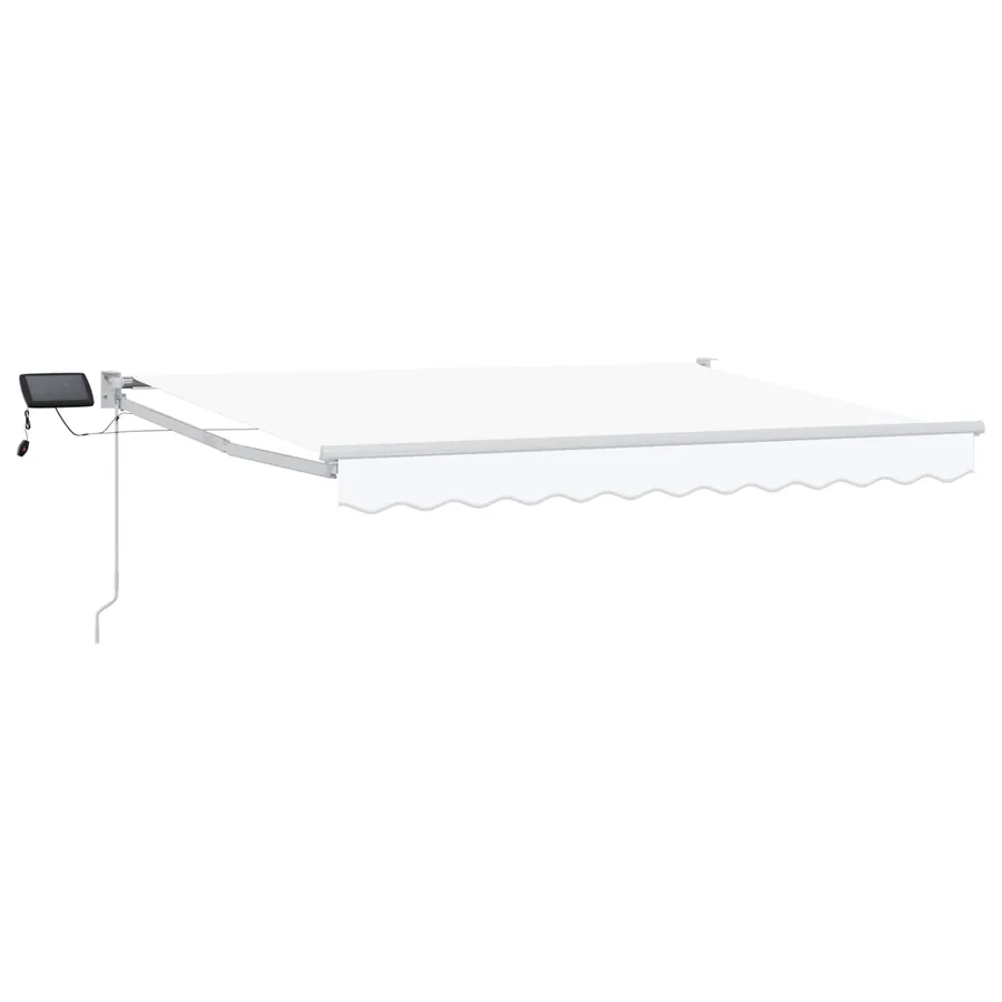 Store rétractable manuel avec LEDs Blanc 3,5 x 2,5 m - 2