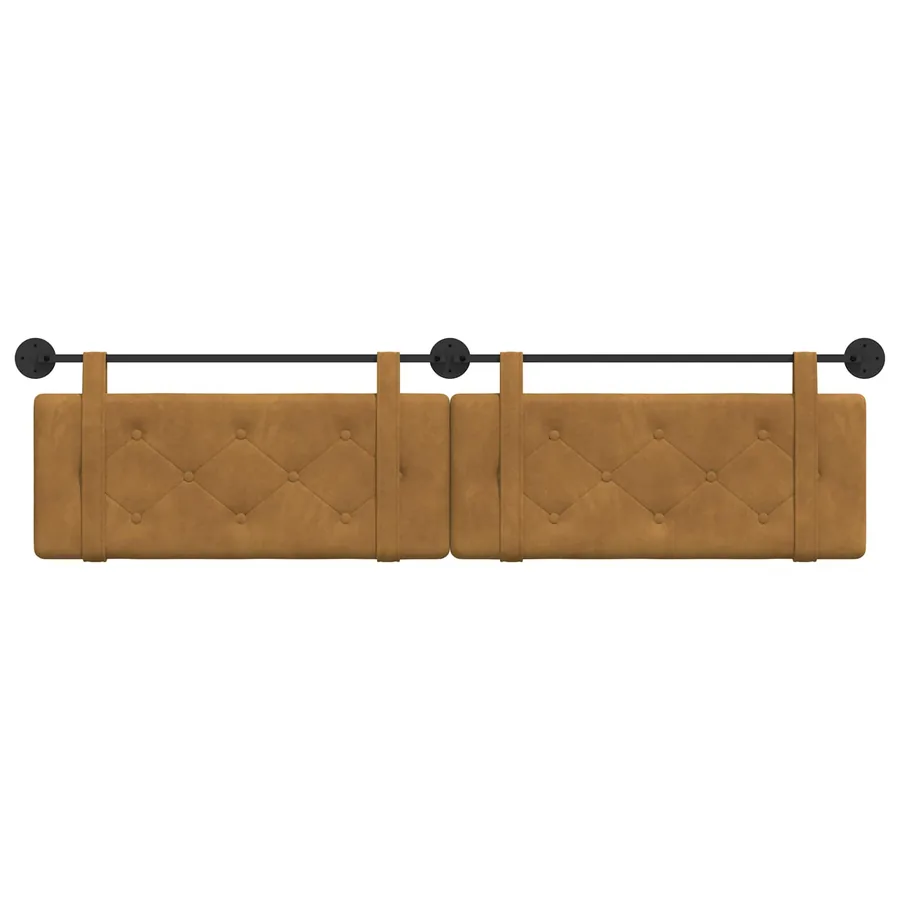 Tête de lit suspendue Marron Velours - 5