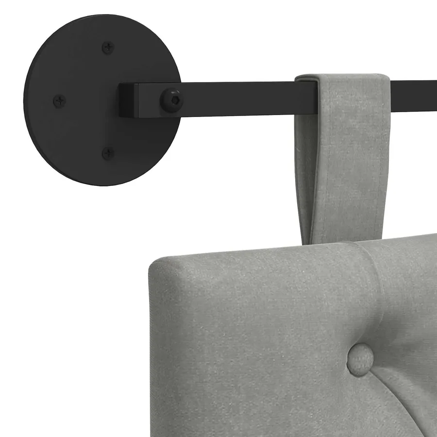 Tête de lit suspendue Avec lumière LED Gris clair Velours - 9
