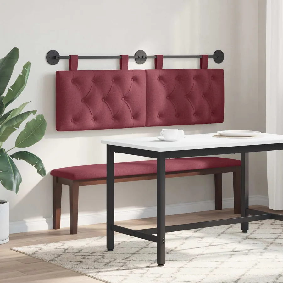 Tête de lit suspendue Bordeaux Tissu - 4