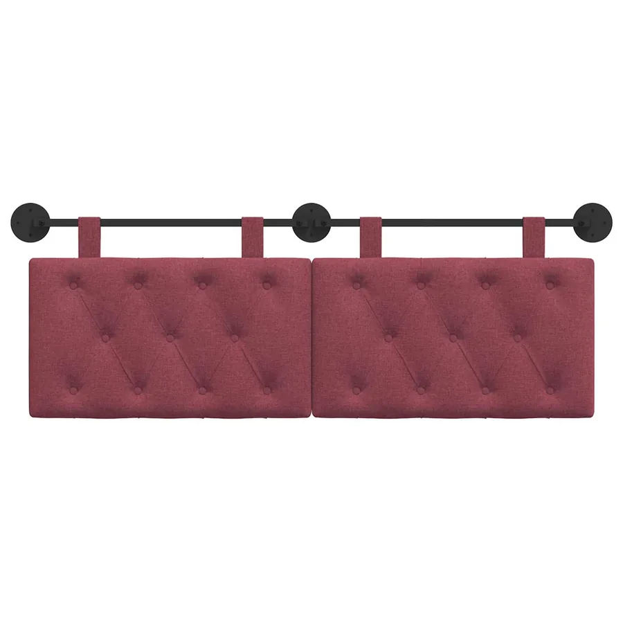Tête de lit suspendue Bordeaux Tissu - 5