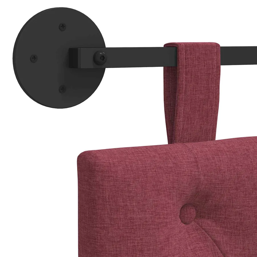 Tête de lit suspendue Bordeaux Tissu - 9