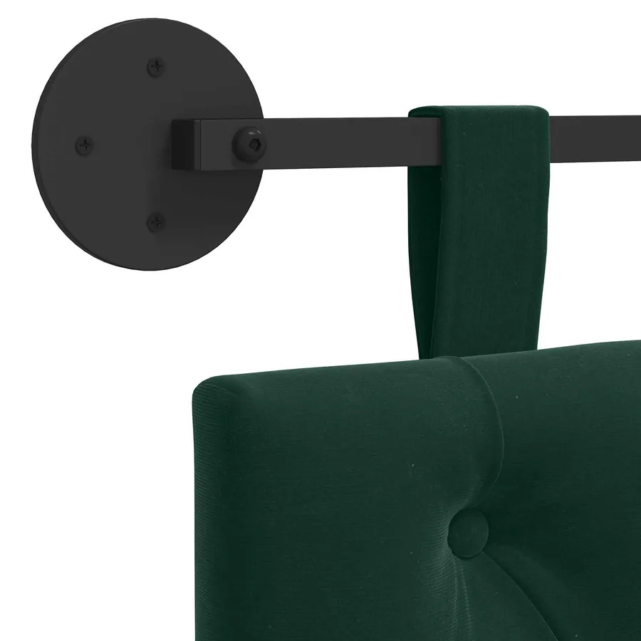 Tête de lit suspendue Avec lumière LED Vert foncé Velours - 9