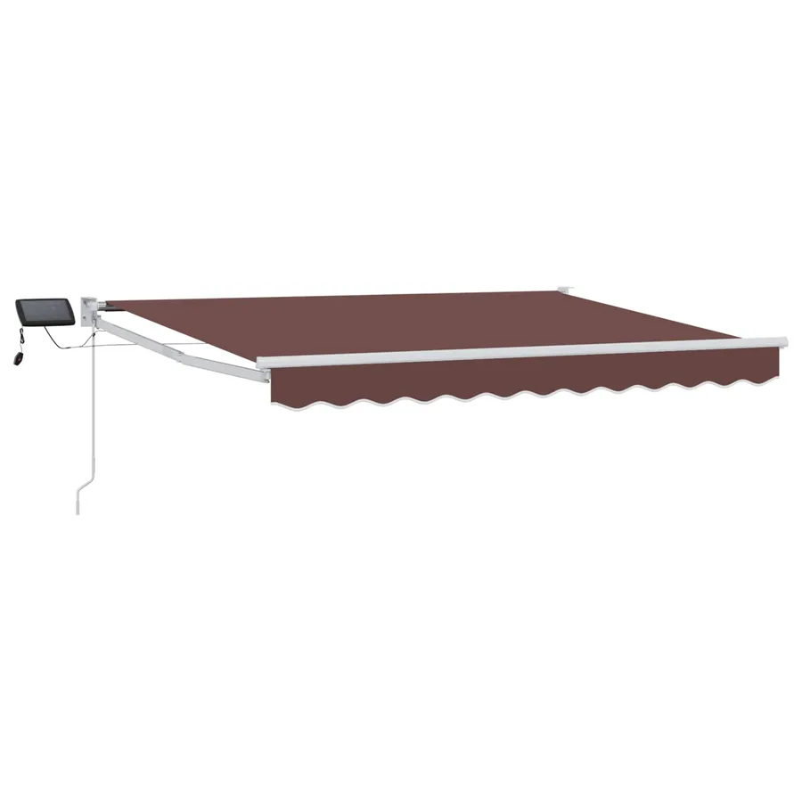 Store rétractable manuel avec LEDs Marron et blanc 2,5 x 2 m - 2