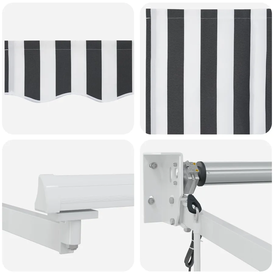 Auvent rétractable Anthracite et blanc 4 x 2 m - 7