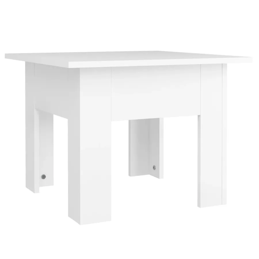Table basse blanc 55x55x42 cm bois d'ingénierie - 2