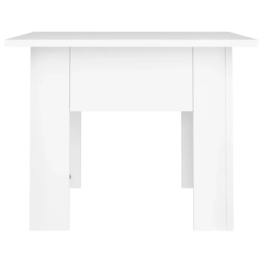 Table basse blanc 55x55x42 cm bois d'ingénierie - 5