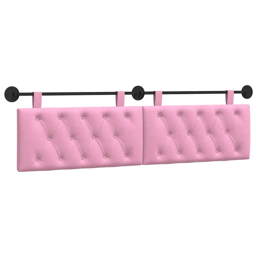 Tête de lit suspendue Rose Tissu - 2