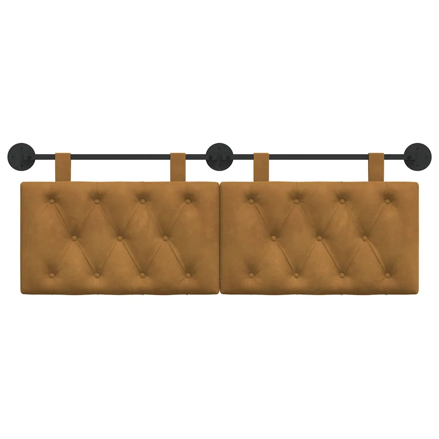 Tête de lit suspendue Avec lumière LED Marron Velours - 5