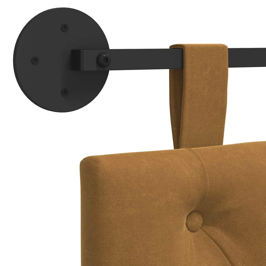 Tête de lit suspendue Avec lumière LED Marron Velours - 9