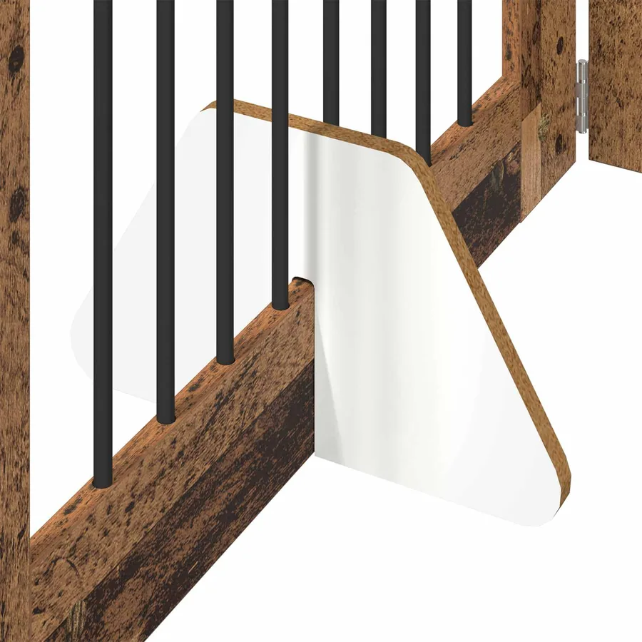 Porte de chien pliable avec supports 2 pcs Bois ancien 160,5 cm - 6