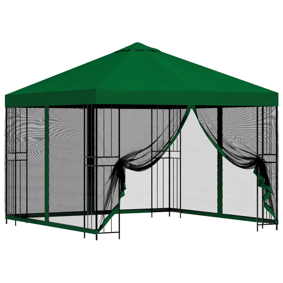 Abri de jardin avec parois 3 x 3 m Vert Polyester et Acier - 2
