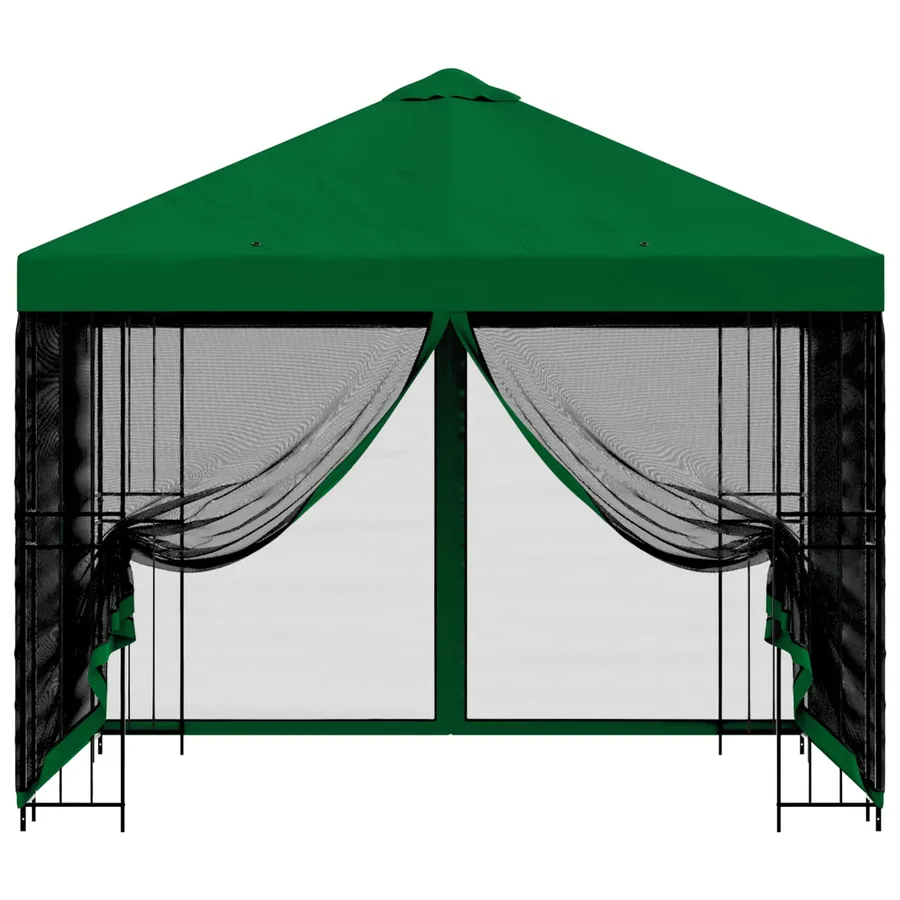 Abri de jardin avec parois 3 x 3 m Vert Polyester et Acier - 5