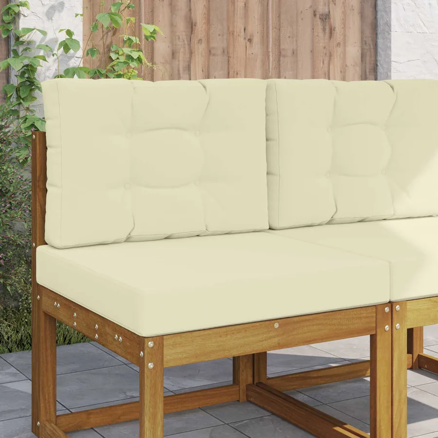 Coussin de canapé d'extérieur 2 pcs Crème Polyester