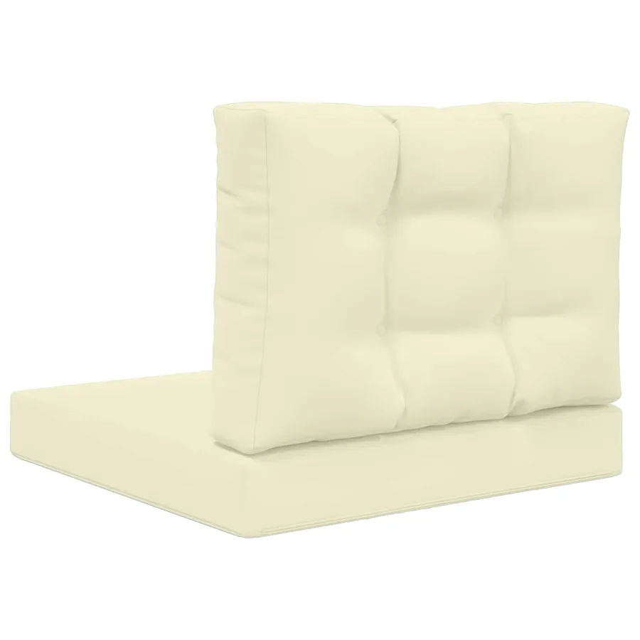 Coussin de canapé d'extérieur 2 pcs Crème Polyester - 7