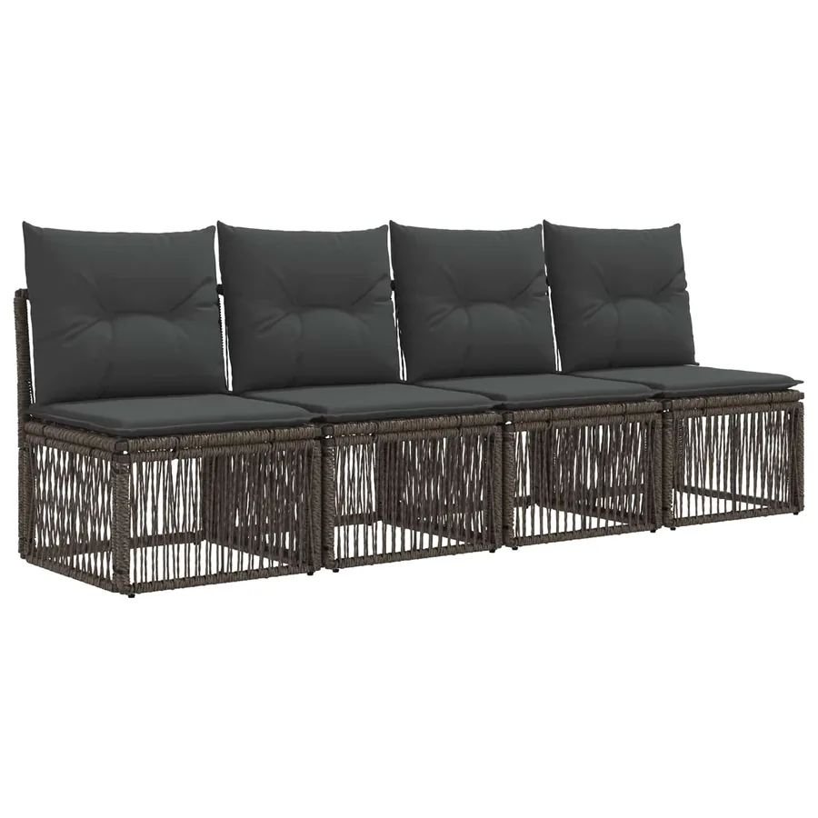 Ensemble de canapé de jardin 7 pcs Gris polyrotin - 5