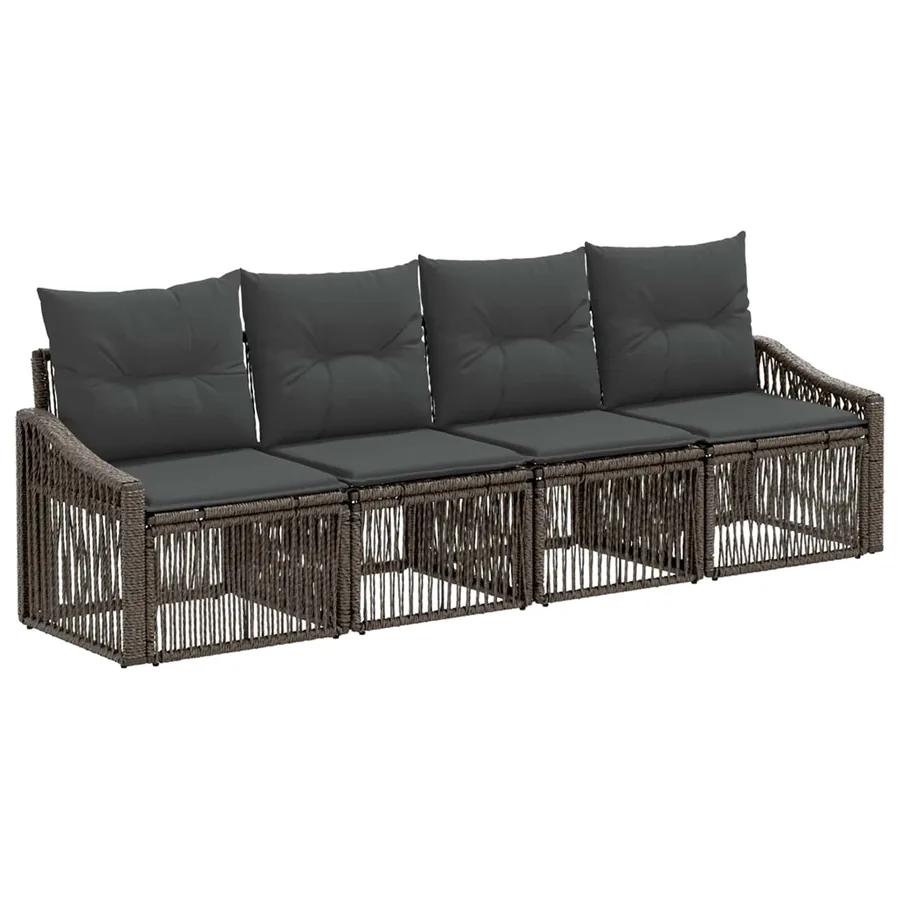 Ensemble de canapé de jardin 4 pcs Gris polyrotin - 2